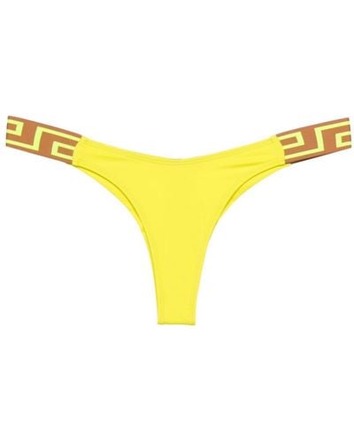Versace Greca Border Low-Waisted Bikini Briefs - Yellow