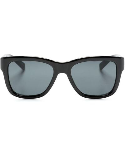 Saint Laurent Logo-print Wayfarer-frame Sunglasses - Grey