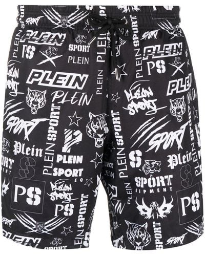 Philipp Plein Logo-print Swim Shorts - Black