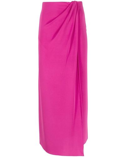 ANDAMANE Front-slit Maxi Skirt - Pink