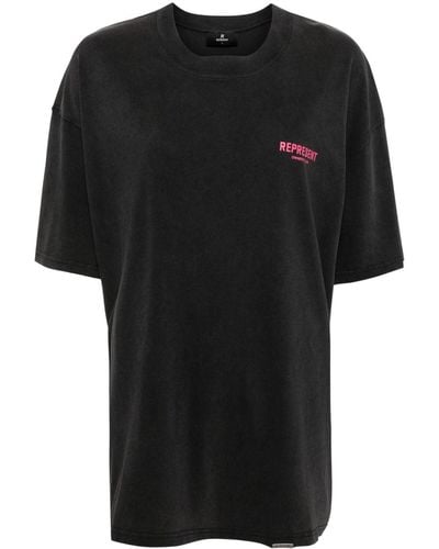 Represent T-shirt Met Print - Zwart