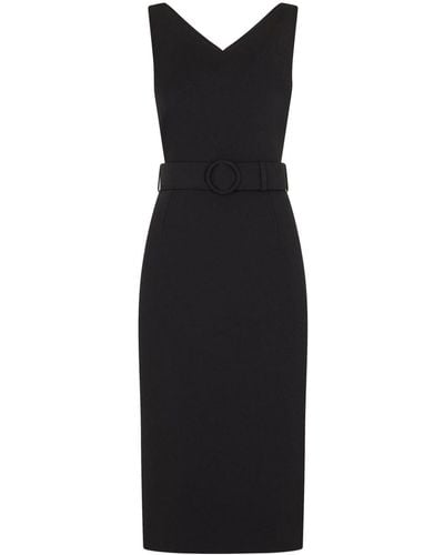 Jane Monroe Belted Midi Dress - Black