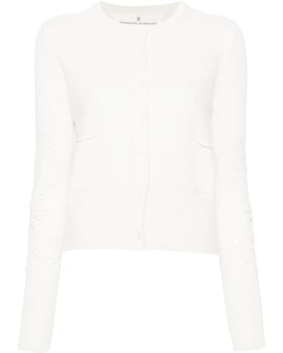 Ermanno Scervino Cardigan à broderie anglaise - Blanc