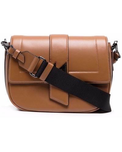 Karl Lagerfeld K/saddle Leather Crossbody Bag - Brown