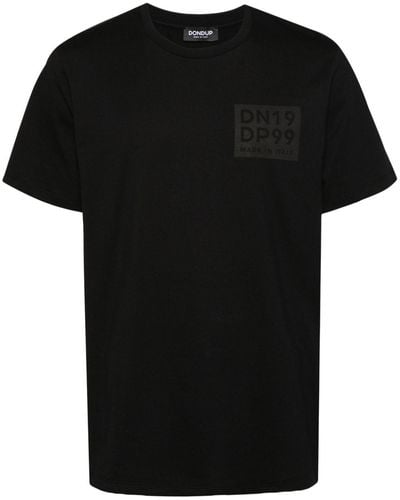 Dondup T-shirt en coton à logo imprimé - Noir