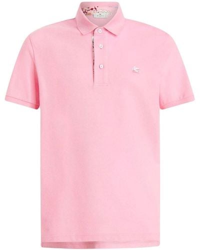 Etro Embroidered-logo Polo Shirt - Pink