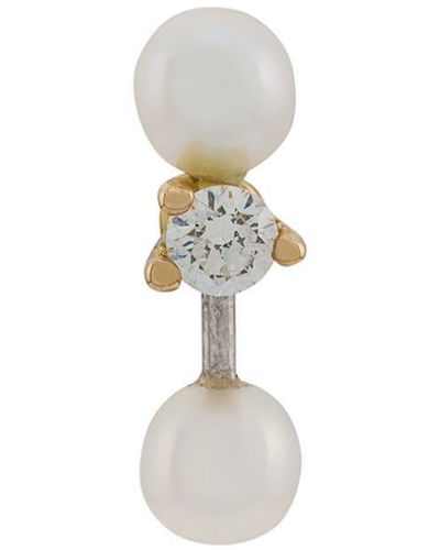 Delfina Delettrez 18kt Yellow And White Gold Two In One Pearl And Diamond Earring