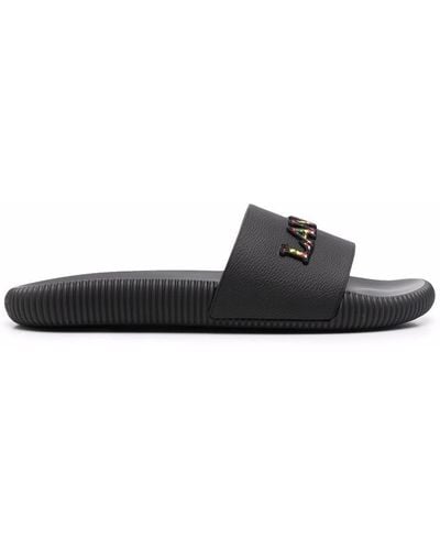 Lanvin Slides Sandals With Embroidery - Black