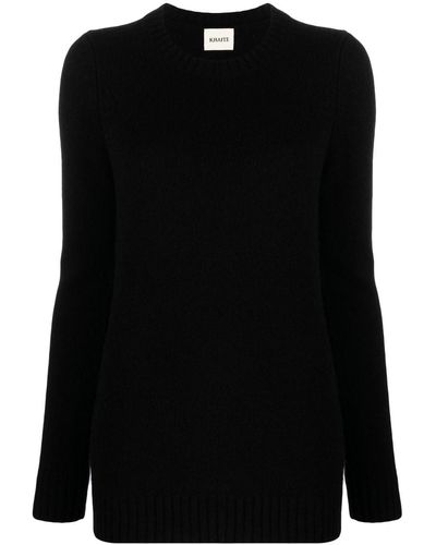 Khaite Jersey de punto con cuello redondo - Negro