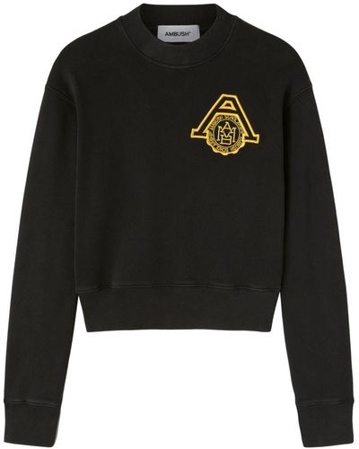 Ambush Logo-embroidered Organic Cotton Sweatshirt - Black