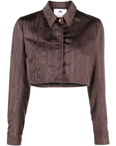 Marine Serre Regenerated Moire Tailored Jacket - Brown