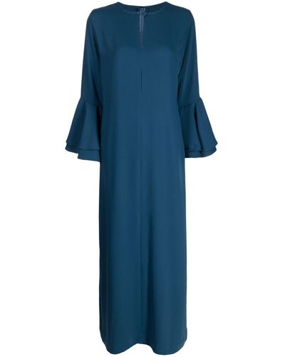 Bambah Flute-sleeve Dress - Blue