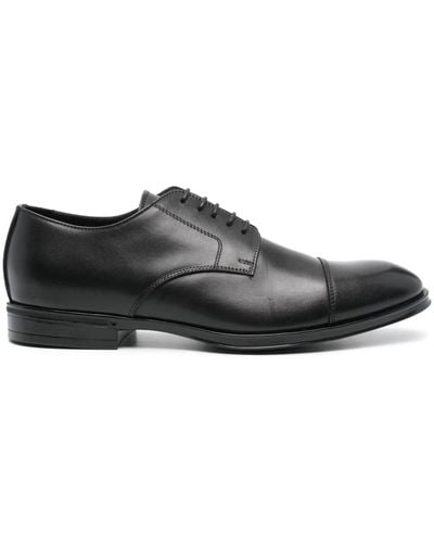 Canali Lace-up Leather Derby Shoes - Gray