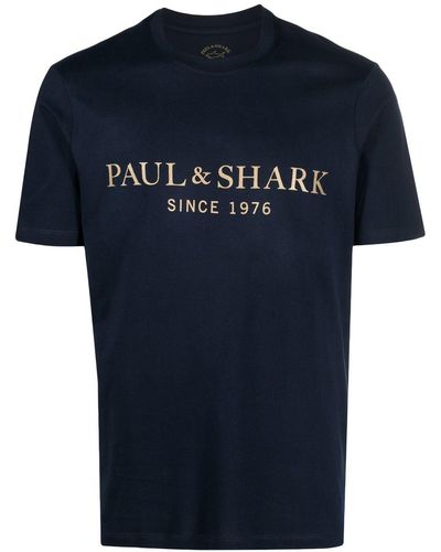 Paul & Shark T-shirt à logo imprimé - Bleu