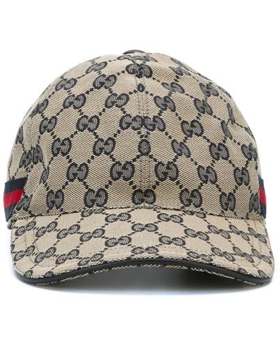 Gucci 'original Gg' Baseball Cap With Web - Gray