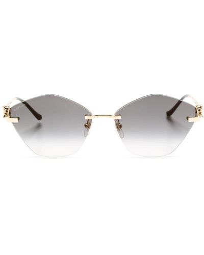 Cartier Geometric-frame Sunglasses - Metallic