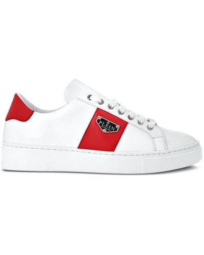 Philipp Plein Sneakers mit Logo-Schild - Weiß