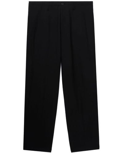 Yohji Yamamoto Wide-leg Wool-blend Trousers - Black