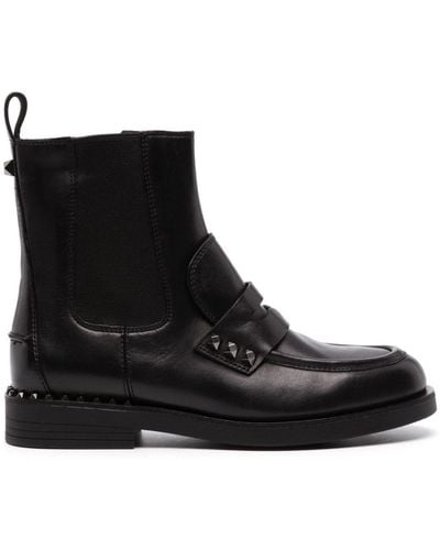 Ash Stud-embellished Leather Boots - Black