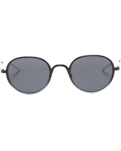 Emporio Armani Sonnenbrille mit rundem Gestell - Grau