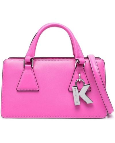 Karl Lagerfeld Leren Shopper - Roze