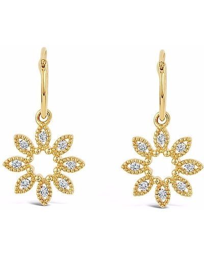 Dinny Hall 14kt Yellow Gold Jasmine Flower Diamond Earrings - Metallic