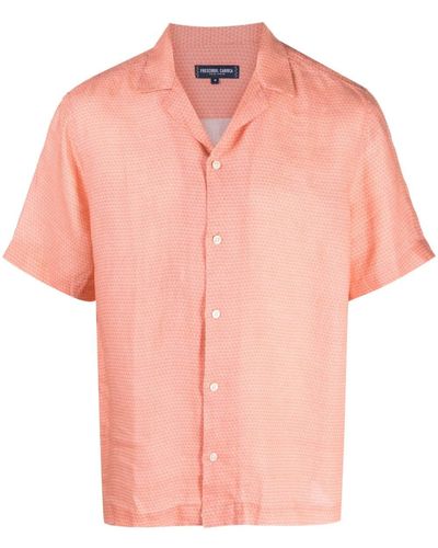 Frescobol Carioca Short-sleeve Linen-blend Shirt - Pink
