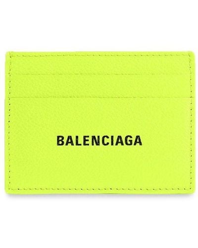Balenciaga Porte-cartes à logo imprimé - Jaune