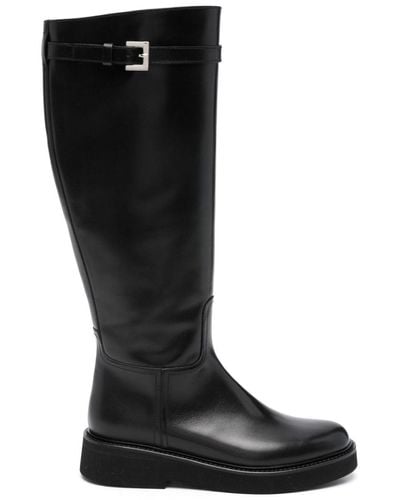 Doucal's Buckled Knee-high Boots - Black