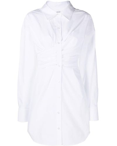 Alexander Wang Gathered Cotton Shirt Dress - White