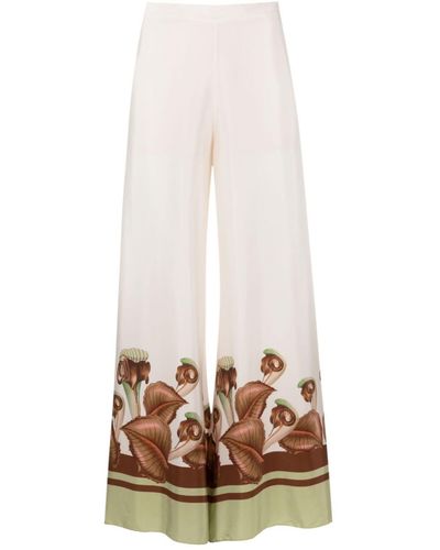 Adriana Degreas Graphic-print Flared Trousers - Wit