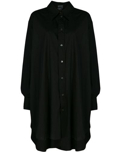 Ann Demeulemeester オーバーサイズ シャツドレス - ブラック