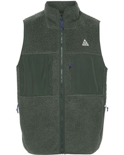 Nike Gilet Polar Tec con design a inserti - Verde