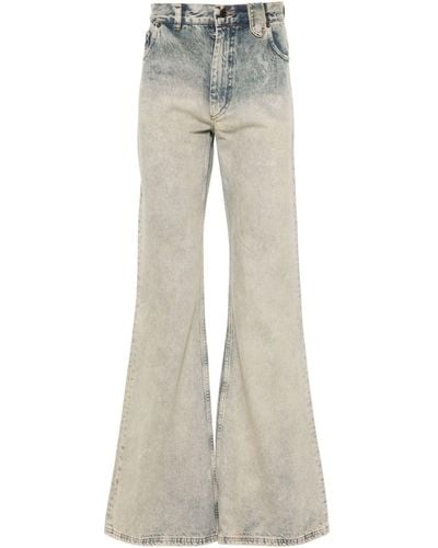 Egonlab Stonewashed Wide-leg Jeans - Grey