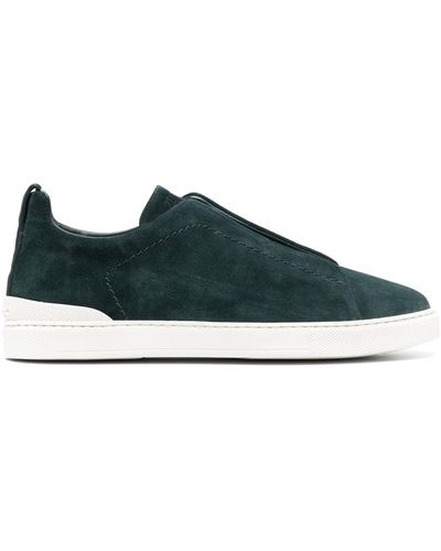 Zegna Triple Stitch Slip-on Sneakers - Green