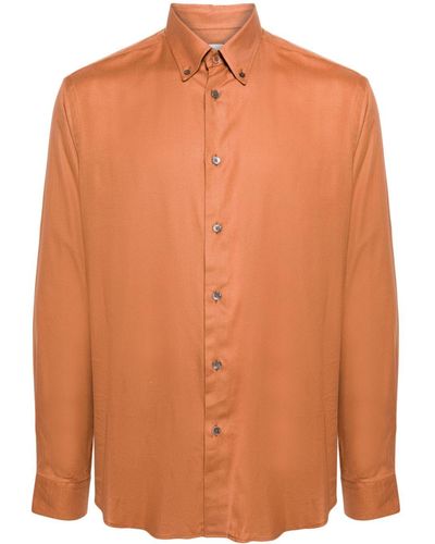 Paul Smith Cotton Poplin Buttoned Shirt - Orange