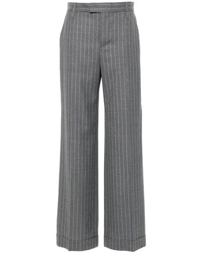 Brunello Cucinelli Pantalon de tailleur à rayures - Gris