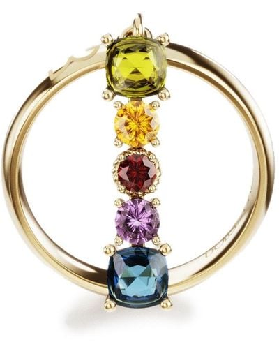 Dolce & Gabbana Rainbow alphabet I ring in yellow gold with multicolor fine gems