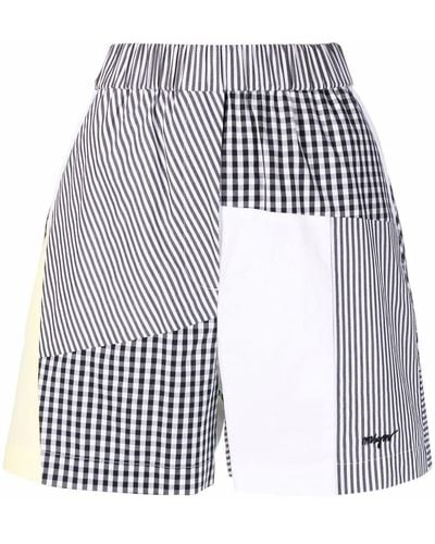 MSGM Shorts im Patchwork-Look - Weiß