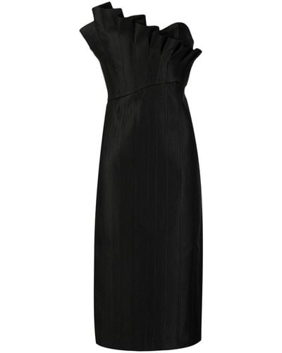 Acler Davies Asymmetric Midi Dress - Black