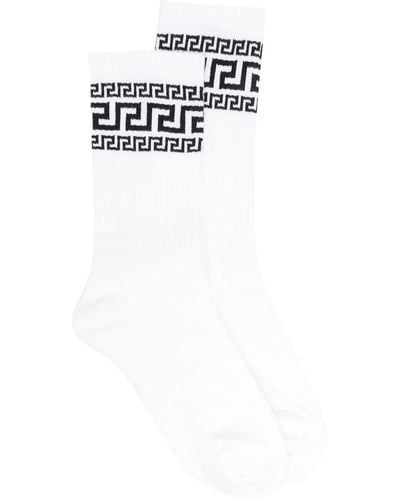 Versace Socken mit "La Greca"-Print - Weiß