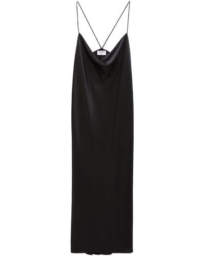 Filippa K ドレープ シルクスリップドレス - ブラック