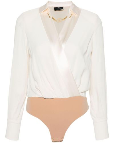 Elisabetta Franchi Logo-plaque Bodysuit - White