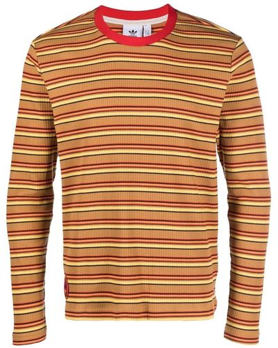 adidas X Wales Bonner Striped Cotton T-shirt - Orange