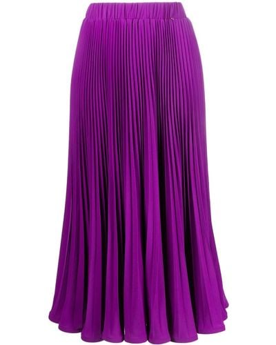 Nissa Pleated Midi Skirt - Purple