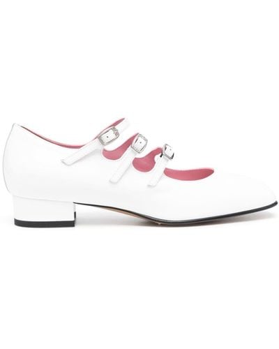 CAREL PARIS Ariana Leather Mary Jane Shoes - White