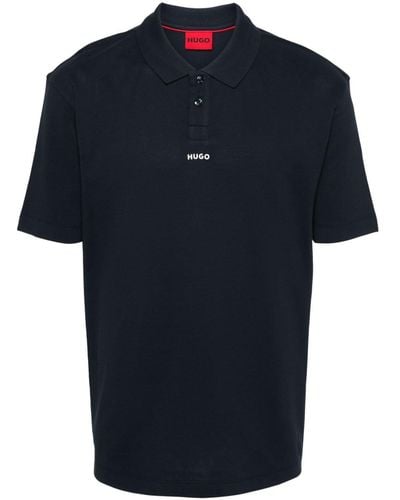 HUGO Logo-print Polo Shirt - Blue