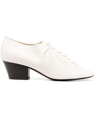 Lemaire Lace-up Leather Court Shoes - White