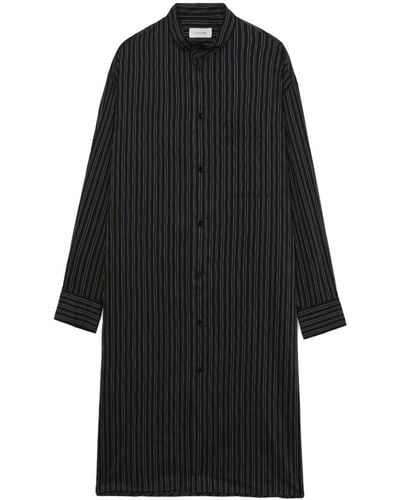 Lemaire Striped Shirt Midi Dress - Black