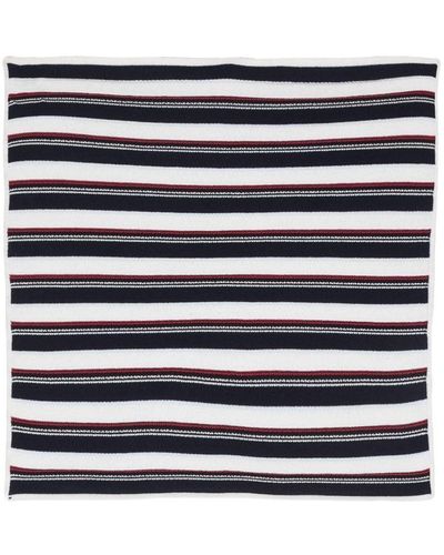 Barrie Striped Knitted Scarf - Blue
